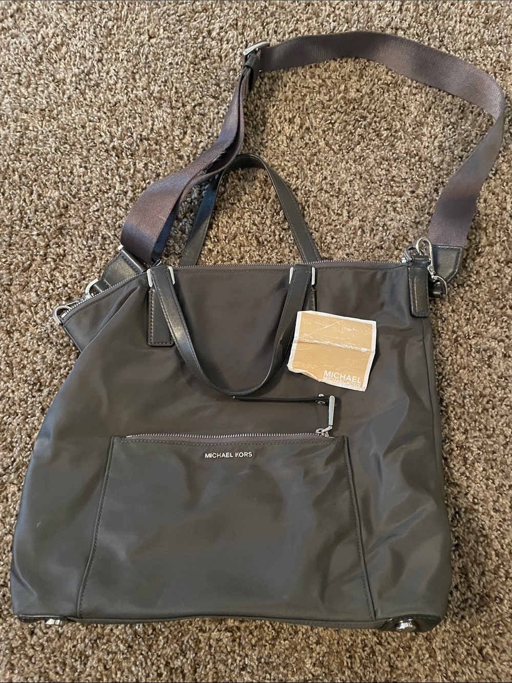 Michael Kors Dark GrayNylon Strap purse